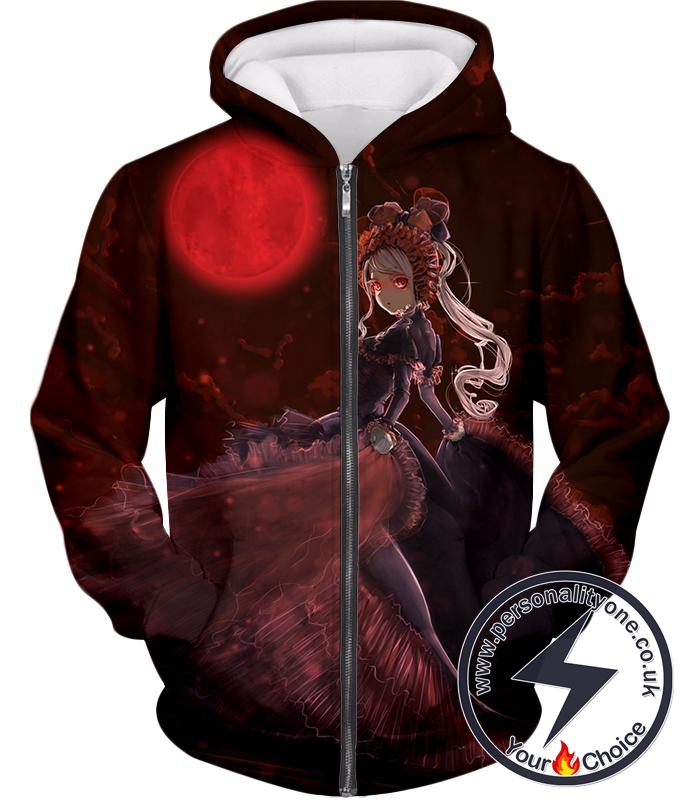 Overlord Three Floors Guardian True Vampire Shalltear Bloodfallen Cool Graphic Promo Zip Up Hoodie